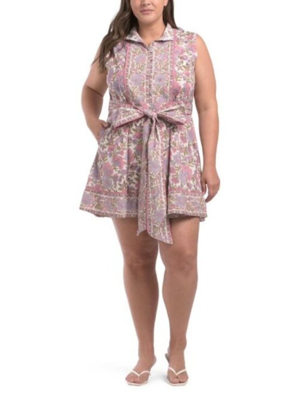 SUE SARTOR Sleeveless Flounce Mini Dress